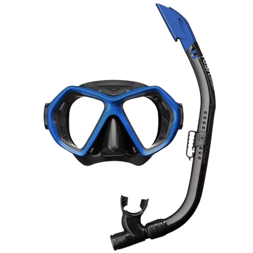 TUSA X-PLORE Mask & Snorkel Combo – Premium Adult Snorkeling Set with Eco Packaging - Metallic Blue